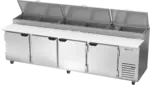 Beverage Air DP119HC 119'' 4 Door Counter Height Refrigerated Pizza Prep Table