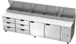 Beverage Air DPD119HC-6T 119'' 2 Door 6 Drawer Counter Height Refrigerated Pizza Prep Table