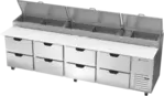 Beverage Air DPD119HC-8 119'' 8 Drawer Counter Height Refrigerated Pizza Prep Table