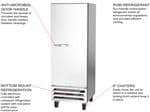 Beverage Air FB12HC-1S 24'' 11.8 cu. ft. Bottom Mounted 1 Section Solid Door Stainless Steel and Aluminum Reach-In Freezer