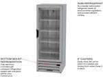 Beverage Air HBF12HC-1-G 24'' 11.9 cu. ft. Bottom Mounted 1 Section Glass Door Stainless Steel Reach-In Freezer