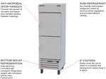 Beverage Air HBF23HC-1-HS 27.25'' 22.5 cu. ft. Bottom Mounted 1 Section Solid Half Door Stainless Steel Reach-In Freezer