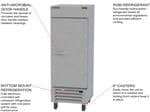 Beverage Air HBF27HC-1 30.00'' 26.57 cu. ft. Bottom Mounted 1 Section Solid Door Stainless Steel Reach-In Freezer