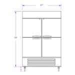 Beverage Air HBF44-1-HS Section Door Reach-In Freezer