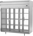 Beverage Air PRD3HC-1BG 77.75'' 75.1 cu. ft. 3 Section Glass Door Pass-Thru Refrigerator