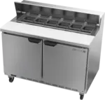 Beverage Air SPE48HC-12 48'' 2 Door Counter Height Refrigerated Sandwich / Salad Prep Table with Standard Top