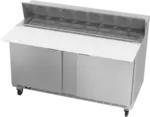 Beverage Air SPE60HC-16C 60'' 2 Door Counter Height Refrigerated Sandwich / Salad Prep Table with Cutting Top