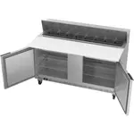 Beverage Air SPE60HC-16C 60'' 2 Door Counter Height Refrigerated Sandwich / Salad Prep Table with Cutting Top