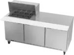 Beverage Air SPE72HC-12M 72'' 3 Door Counter Height Mega Top Refrigerated Sandwich / Salad Prep Table