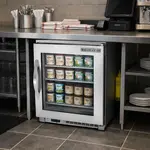 Beverage Air UCF20HC-25-15 20'' 1 Section Undercounter Freezer with 1 Right Hinged Glass Door and Front Breathing Compressor