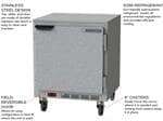 Beverage Air UCF27HC 27'' 1 Section Undercounter Freezer with 1 Right Hinged Solid Door and Front Breathing Compressor