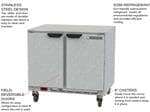 Beverage Air UCR36AHC 36'' 2 Section Undercounter Refrigerator with 2 Left/Right Hinged Solid Doors and Front Breathing Compressor