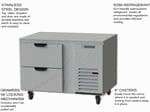 Beverage Air UCRD46AHC-2 46'' 1 Section Undercounter Refrigerator with 2 Drawers and Front Breathing Compressor