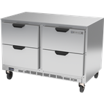 Beverage Air UCRD48AHC-4 48'' 2 Section Undercounter Refrigerator with 4 Drawers and Front Breathing Compressor