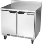 Beverage Air WTF36AHC-FIP 36'' 2 Door Counter Height Worktop Freezer with Side / Rear Breathing Compressor - 6.69 cu. ft.