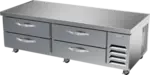 Beverage Air WTFCS72HC 72" 4 Drawer Freezer Base, Stainless Steel and Aluminum with Marine Edge Top - 115 Volts