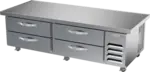 Beverage Air WTFCS72HC-76 76" 4 Drawer Freezer Base, Stainless Steel and Aluminum with Marine Edge Top - 115 Volts