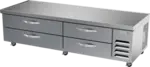 Beverage Air WTFCS84HC 84" 4 Drawer Freezer Base, Stainless Steel and Aluminum with Marine Edge Top - 115 Volts