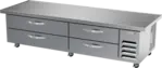 Beverage Air WTFCS84HC-89 89" 4 Drawer Freezer Base, Stainless Steel and Aluminum with Marine Edge Top - 115 Volts