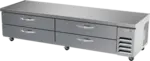 Beverage Air WTFCS96HC 96" 4 Drawer Freezer Base, Stainless Steel and Aluminum with Marine Edge Top - 115 Volts