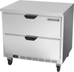 Beverage Air WTFD36AHC-2-FLT 36'' 2 Drawer Counter Height Worktop Freezer with Side / Rear Breathing Compressor - 8.5 cu. ft.
