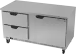 Beverage Air WTFD60AHC-2-FLT 60'' 1 Door 2 Drawer Counter Height Worktop Freezer with Side / Rear Breathing Compressor - 17.1 cu. ft.