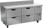 Beverage Air WTRD67AHC-4 67'' 4 Drawer Counter Height Worktop Refrigerator with Side / Rear Breathing Compressor - 18.97 cu. ft.