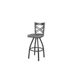 BFM 2130SFHR-SB Akrin Swivel Barstool  cross back