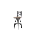 BFM 2130SKPR-SB Akrin Swivel Barstool  cross back