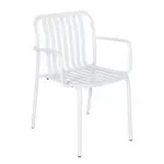 BFM PHKWAC-WH Key West Stacking Arm Chair  vertical slat design