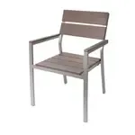 BFM Seating PH201CGRTK-SG Seaside Stacking Arm Chair