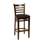BFM ZWB101DW GR3 Berkeley Barstool,  ladder back,  upholstered padded seat