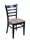 BFM ZWC101BL GR3 Berkeley Side Chair  ladder back