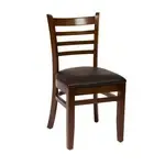 BFM ZWC101DW GR3 Berkeley Side Chair,  ladder back,  upholstered padded seat