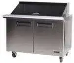 Bison Refrigeration BST-48-18 48.25'' 2 Door Counter Height Mega Top Refrigerated Sandwich / Salad Prep Table