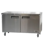 Bison Refrigeration BUF-60 60.25'' 2 Section Undercounter Freezer with 2 Left/Right Hinged Solid Doors and Side / Rear Breathing Compressor