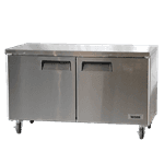 Bison Refrigeration BUF-60 60.25'' 2 Section Undercounter Freezer with 2 Left/Right Hinged Solid Doors and Side / Rear Breathing Compressor