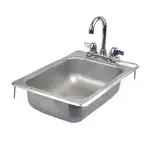 BK Resources BK-DIS-1014-5D-P-G Compartment Drop-In Sink /