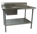 BK Resources BKMPT-3048S-LHD Work Table with prep Sink