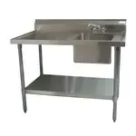 BK Resources BKMPT-3060G-R-P-G Work Table with Prep Sink