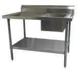 BK Resources BKMPT-3072S-RHD Work Table with prep Sink