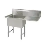BK Resources BKS-1-1620-12-18RS Commercial Sink, (1) One Compartment, Construction with and - 36.50" W
