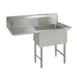 BK Resources BKS-1-18-12-18LS Commercial Sink, (1) One Compartment, Construction with and - 38.50" W
