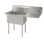 BK Resources BKS-1-18-12-18R Commercial Sink, (1) One Compartment, Construction with and - 38.50" W