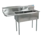BK Resources BKS-2-18-12-18L Commercial Sink, (2) Two Compartment, Construction with and - 56.50" W