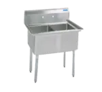 BK Resources BKS-2-18-12 Commercial Sink, (2) Two Compartment, Construction with and - 410" W