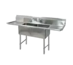 BK Resources BKS-2-20-12-18TS Commercial Sink, (2) Two Compartment, Construction with and - 760" W