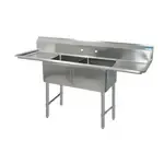 BK Resources BKS-2-24-14-24TS Commercial Sink, (2) Two Compartment, Construction with and - 960" W
