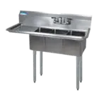 BK Resources BKS-3-1014-10-15L Commercial Sink, (3) Three Compartment, Construction with and - 47.50" W