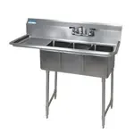 BK Resources BKS-3-1014-10-15LS Commercial Sink, (3) Three Compartment, Construction with and - 47.50" W